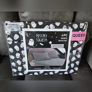 Black and White Ghost QUEEN sheet sheets set Halloween